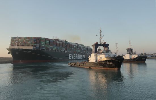 Egypt Suez Canal Traffic Blockade