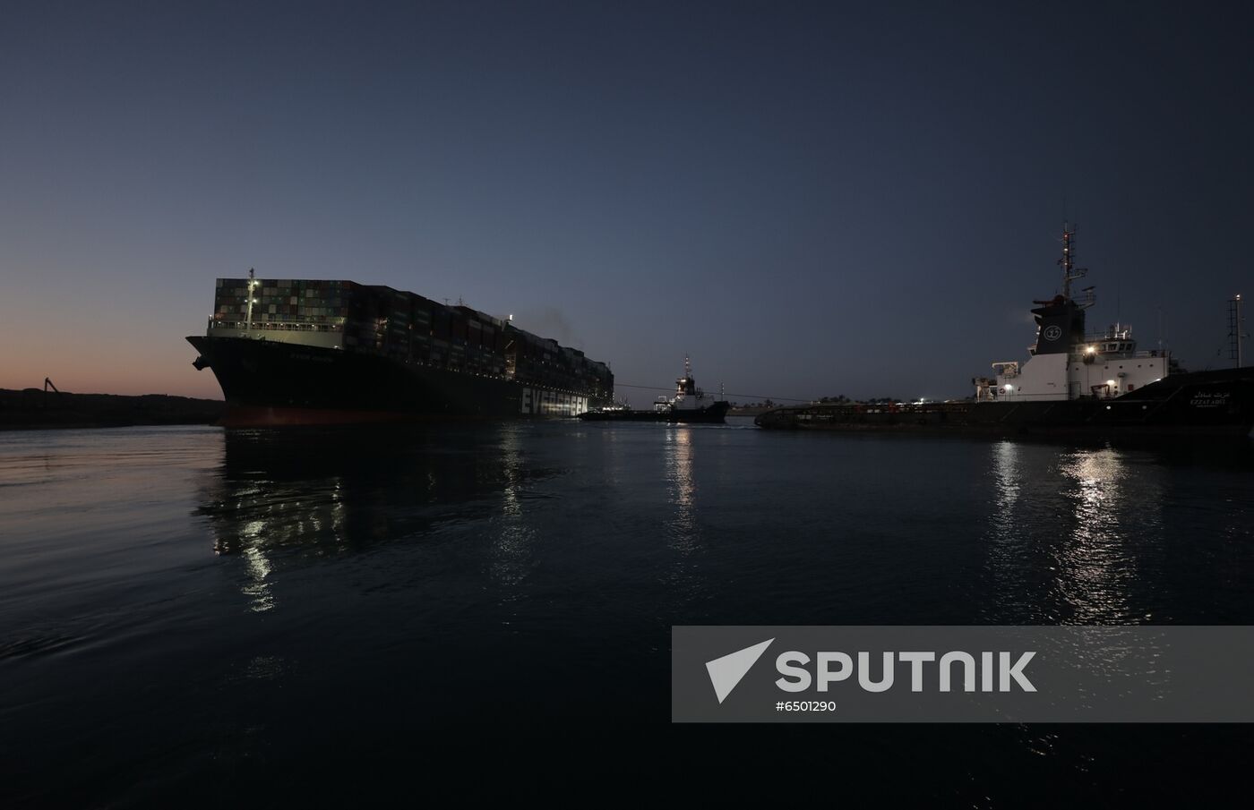 Egypt Suez Canal Traffic Blockade