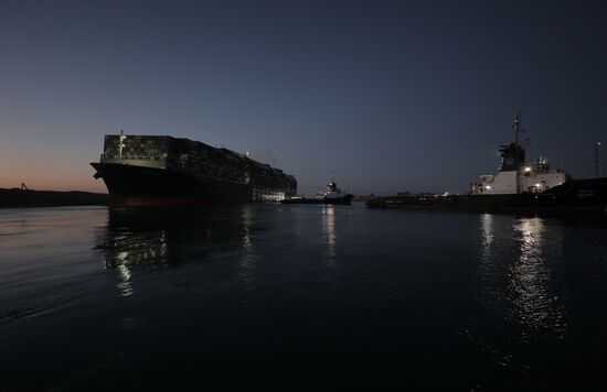 Egypt Suez Canal Traffic Blockade