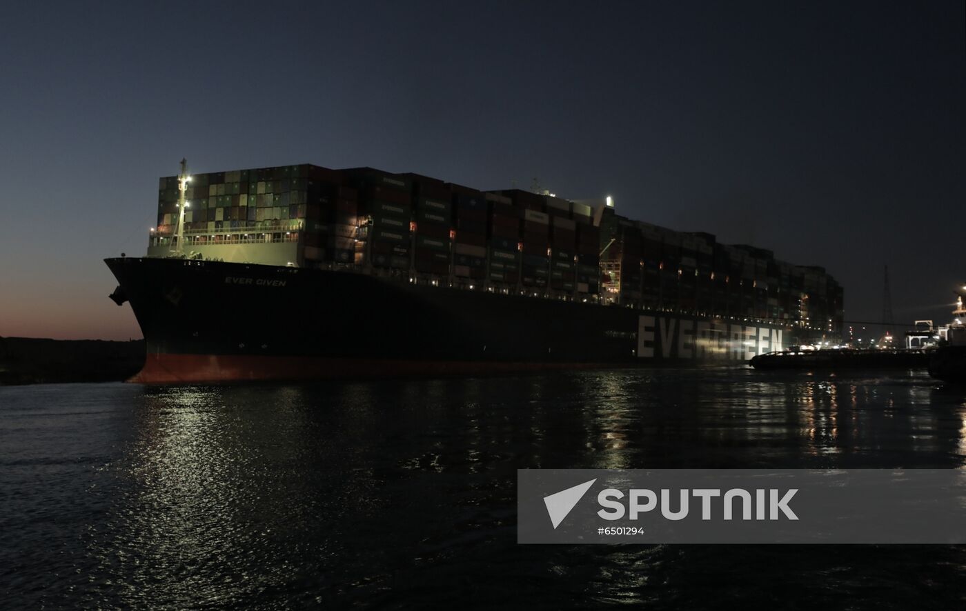 Egypt Suez Canal Traffic Blockade