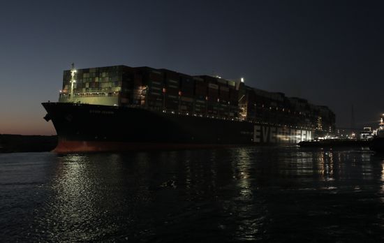 Egypt Suez Canal Traffic Blockade