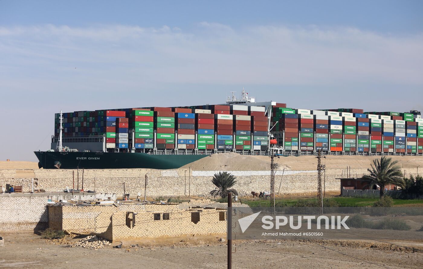 Egypt Suez Canal Traffic Blockade
