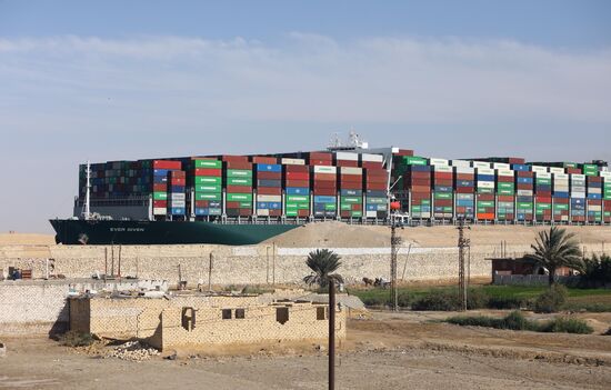 Egypt Suez Canal Traffic Blockade