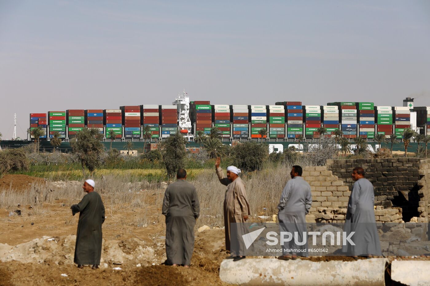 Egypt Suez Canal Traffic Blockade