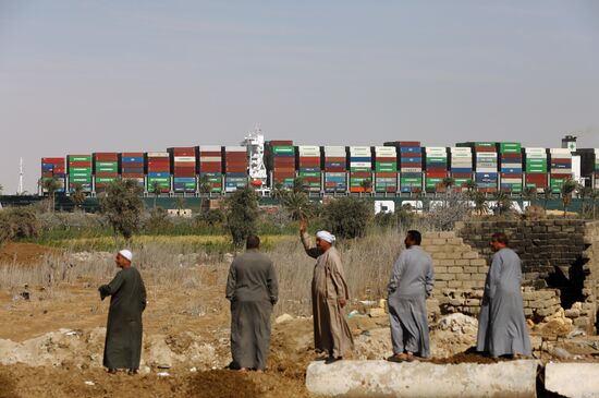 Egypt Suez Canal Traffic Blockade