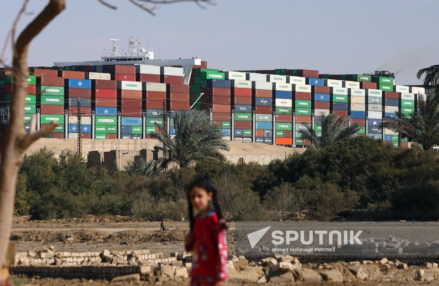 Egypt Suez Canal Traffic Blockade