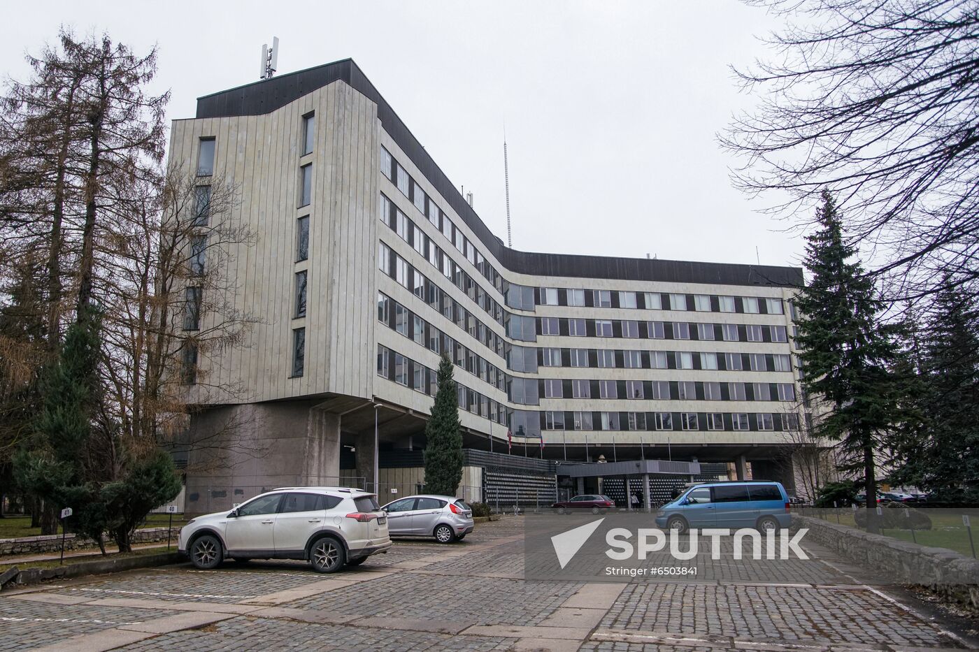 Latvia Former Communist Party Building Demolition