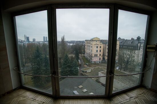 Latvia Former Communist Party Building Demolition