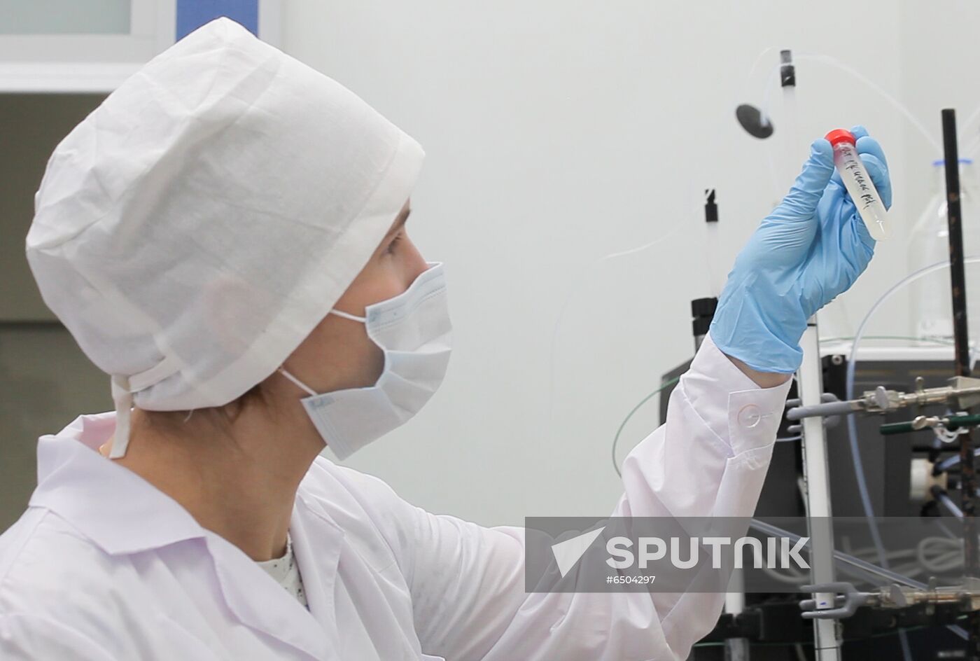 In this handout video grab released by Rostech press service, a picture shows a production process of the drug "Covid-globulin" based on the blood plasma of patients with COVID-19 in Russia. Editorial use only, no archive, no commercial use. The world's first drug "Covid-globulin" based on blood plasma of patients with coronavirus infection was registered by the Ministry of Health of Russia. Location: Russia. Russia Coronavirus Treatment
