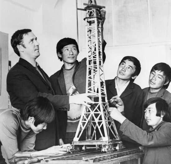 Mongolian students at vocation school 78 in Yugra city