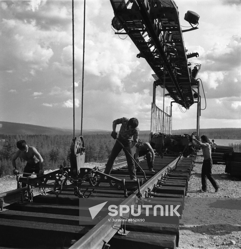 Baikal-Amur Mainline under construction