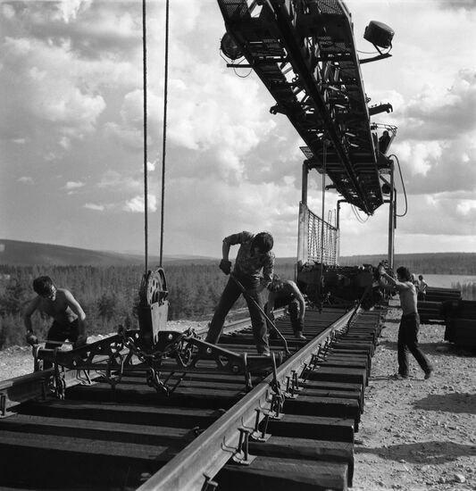 Baikal-Amur Mainline under construction
