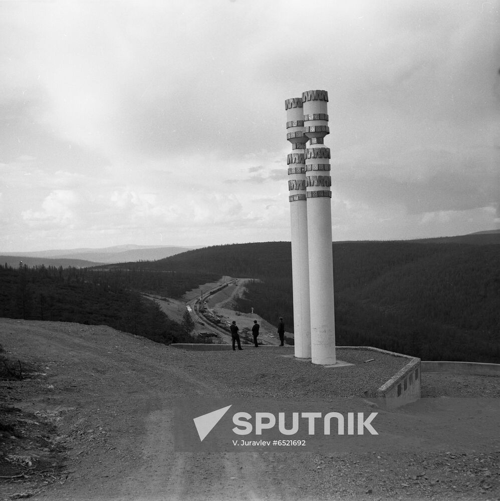 Baikal-Amur Mainline under construction
