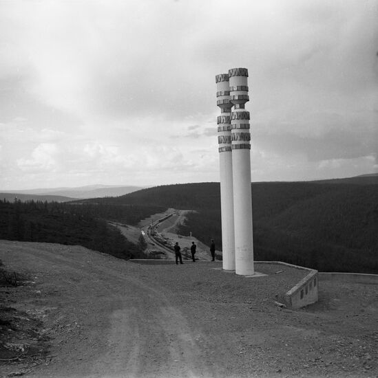 Baikal-Amur Mainline under construction