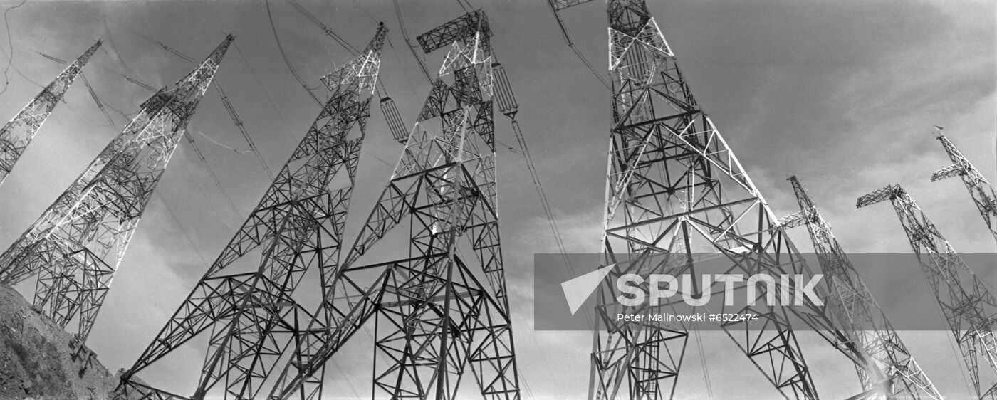 Power lines of Ust-Ilimskaya Hydropower Plant