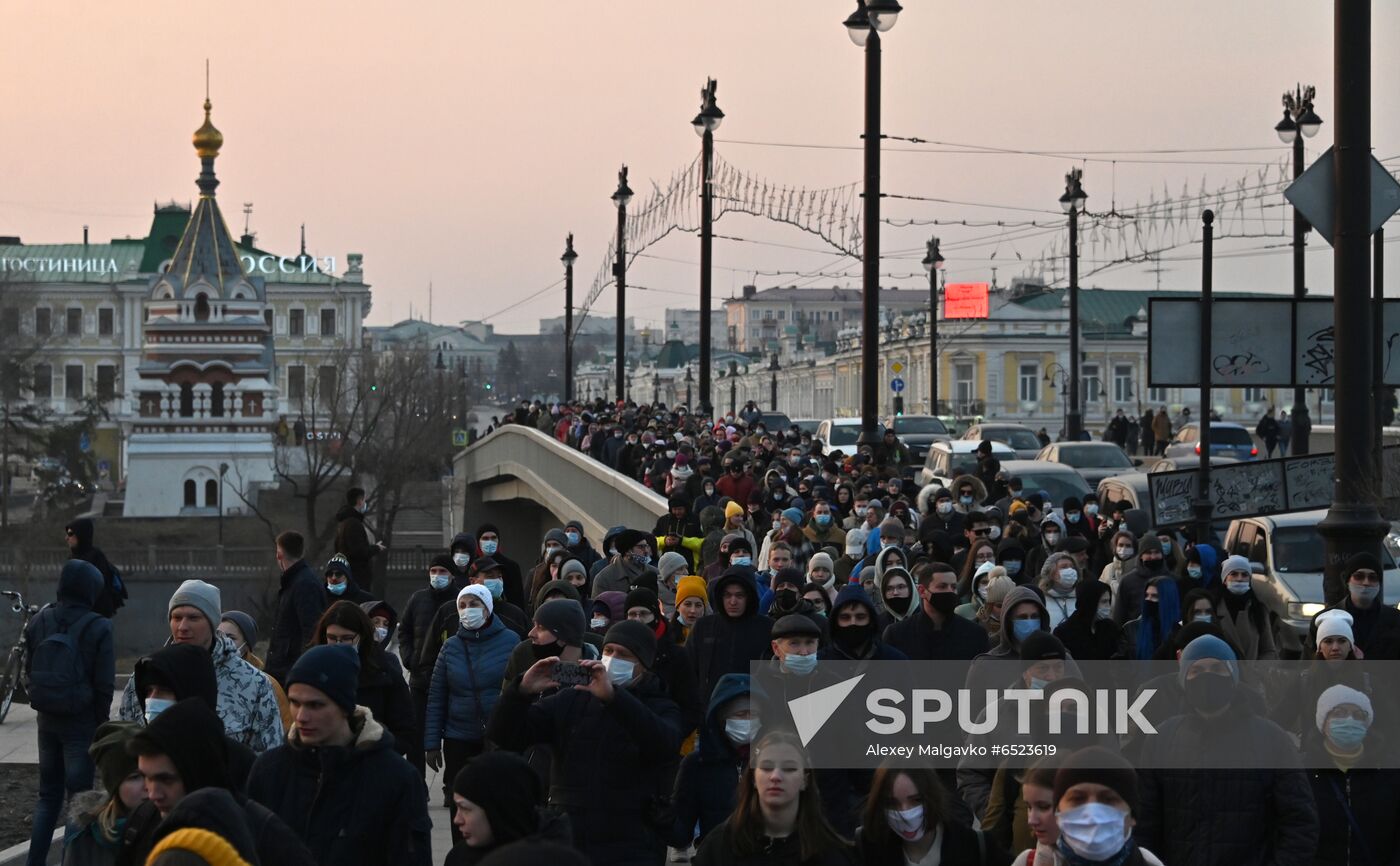 Russia Navalny Supporters Rallies Regions