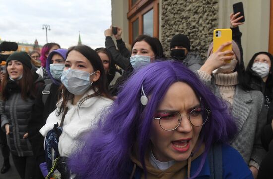 Russia Moscow Navalny Supporters Rally