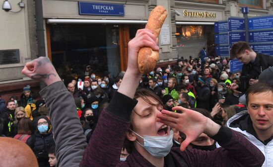Russia Moscow Navalny Supporters Rally