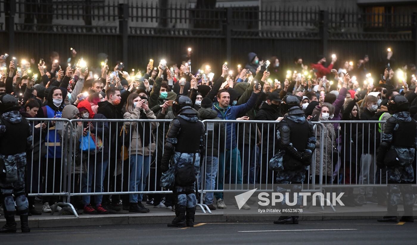 Russia Moscow Navalny Supporters Rally