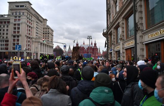Russia Moscow Navalny Supporters Rally