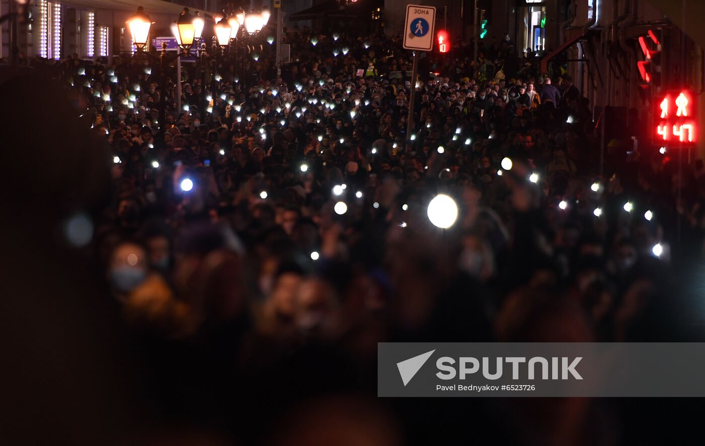 Russia Moscow Navalny Supporters Rally