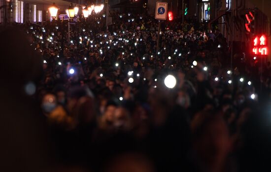 Russia Moscow Navalny Supporters Rally