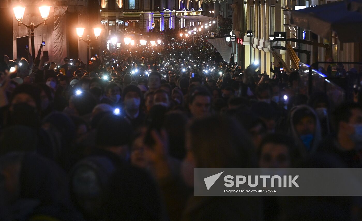 Russia Moscow Navalny Supporters Rally