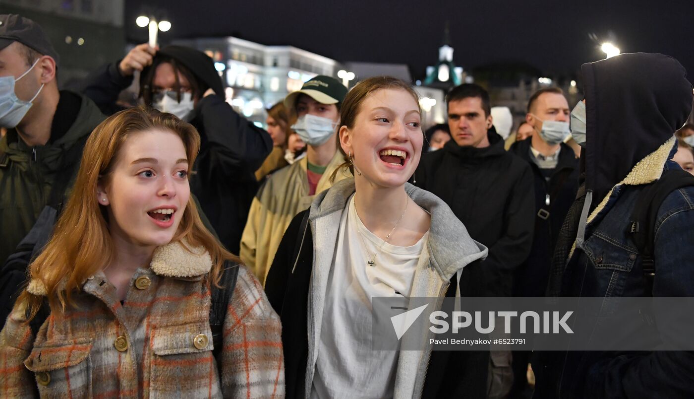 Russia Moscow Navalny Supporters Rally