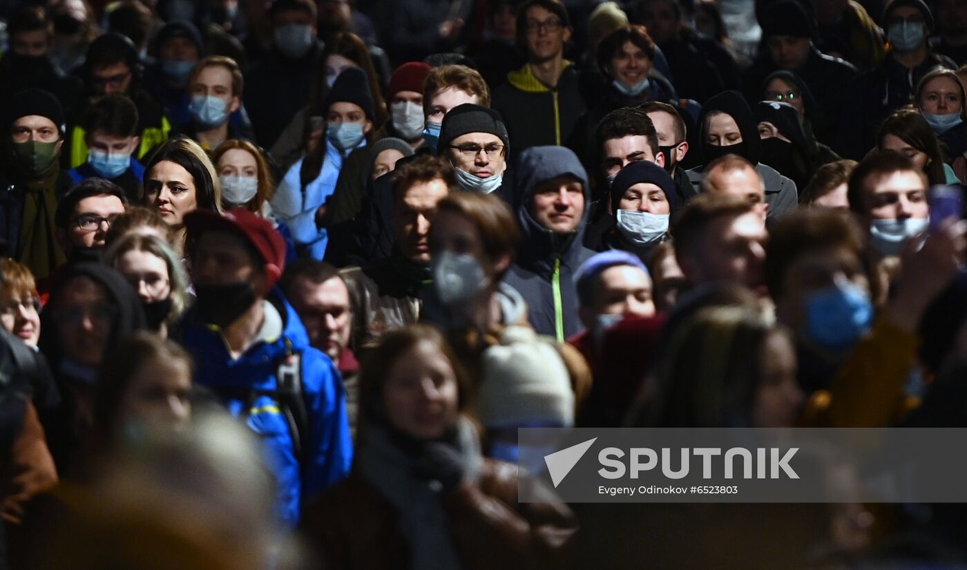 Russia Moscow Navalny Supporters Rally