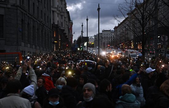 Russia Moscow Navalny Supporters Rally