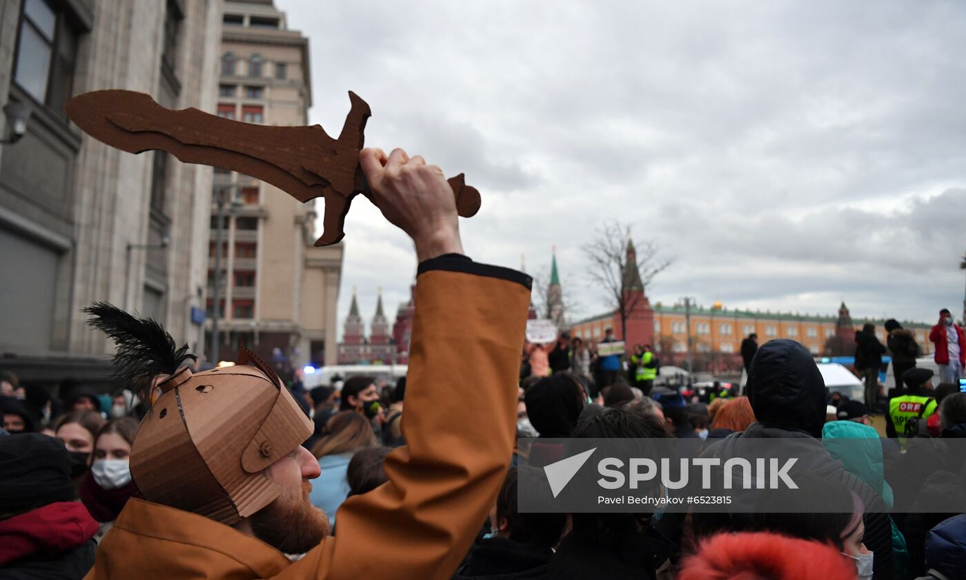 Russia Moscow Navalny Supporters Rally