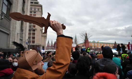 Russia Moscow Navalny Supporters Rally