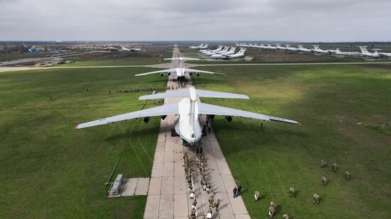 Russia Paratroopers Drills Departure