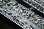 A picture shows an aerial view of a traffic on a bridge across the Moskva River, on Third Ring Road in Moscow, Russia. Location: Russia, Moscow. Author: Maksim Blinov/Sputnik. Russia Daily Life