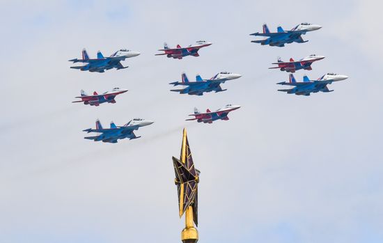 Russia WWII Victory Parade Rehearsal