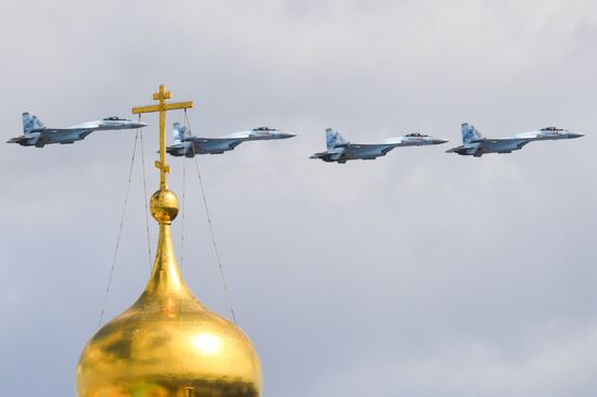 Russia WWII Victory Parade Rehearsal