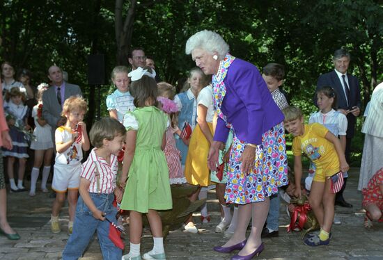 US President George W. Bush visits USSR