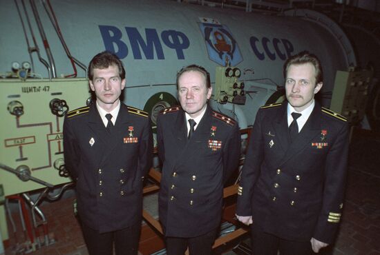 Officers Leonid Solodkov, Valentin Semko, and Alexander Vatagin