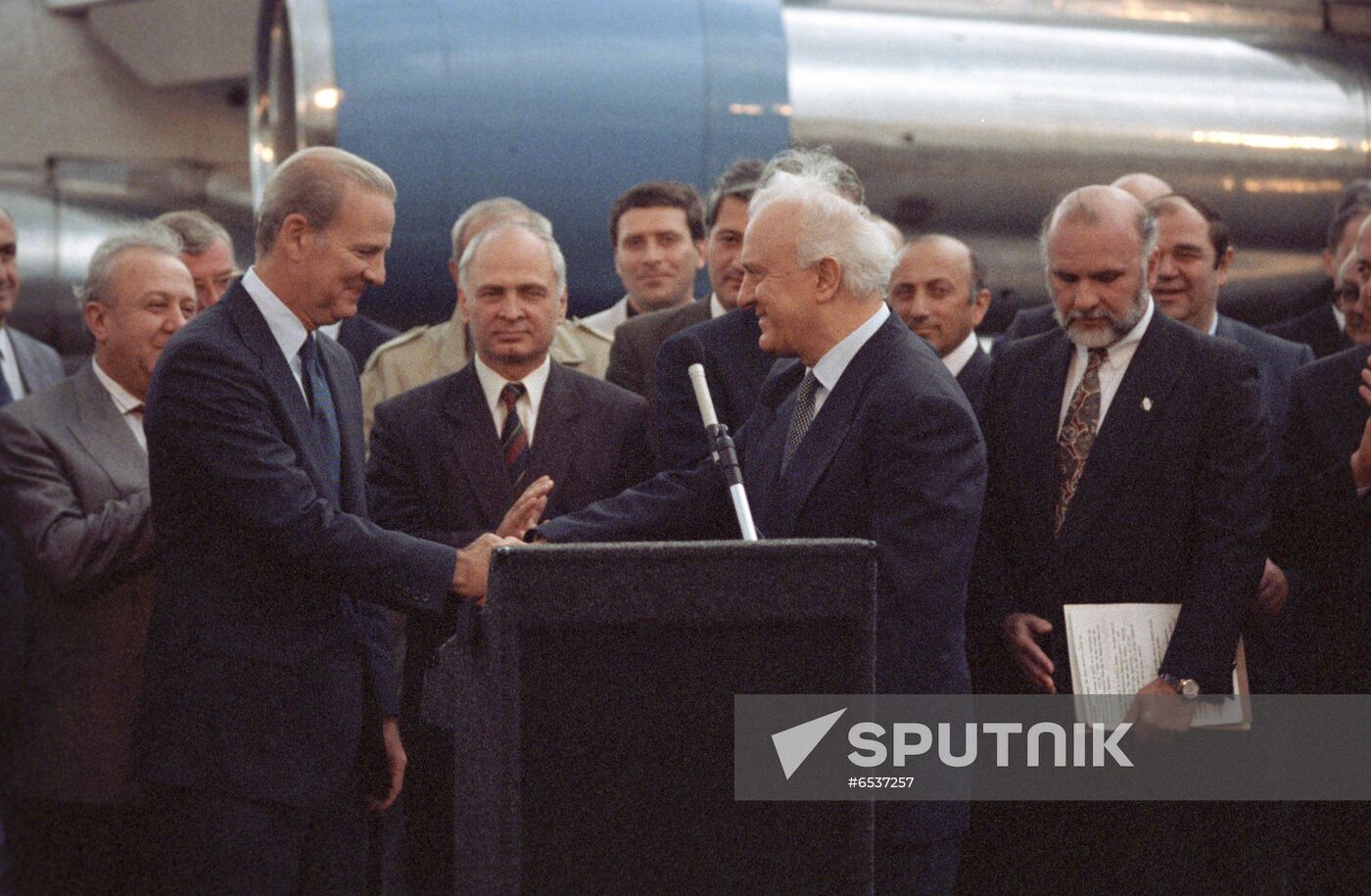 US Secretary of State James Baker's visit to Georgia