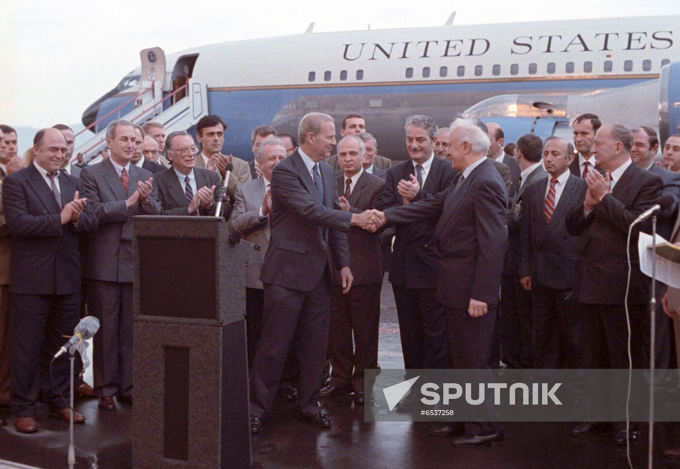 US Secretary of State James Baker's visit to Georgia