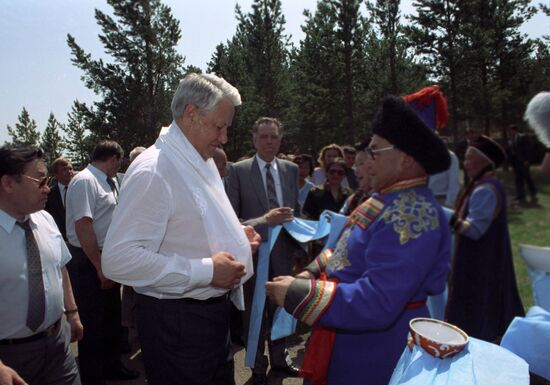 Russian President Boris Yeltsin's visit to Buryatia
