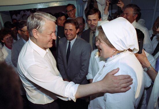 Russian President Boris Yeltsin's visit to Buryatia