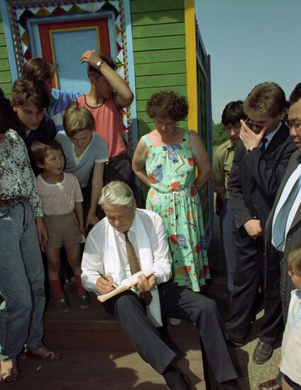 Russian President Boris Yeltsin's visit to Buryatia