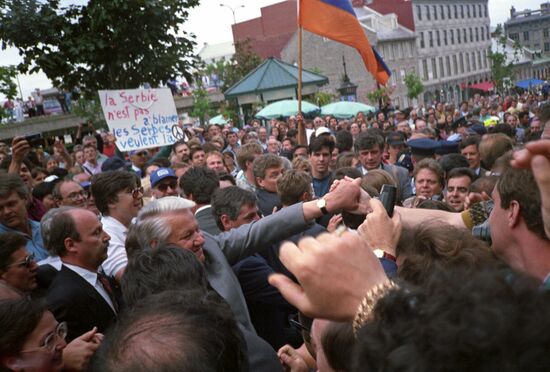 Russian President Boris Yeltsin's official visit to Canada
