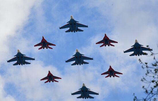 Russia Victory Day Parade Aerial Rehearsal