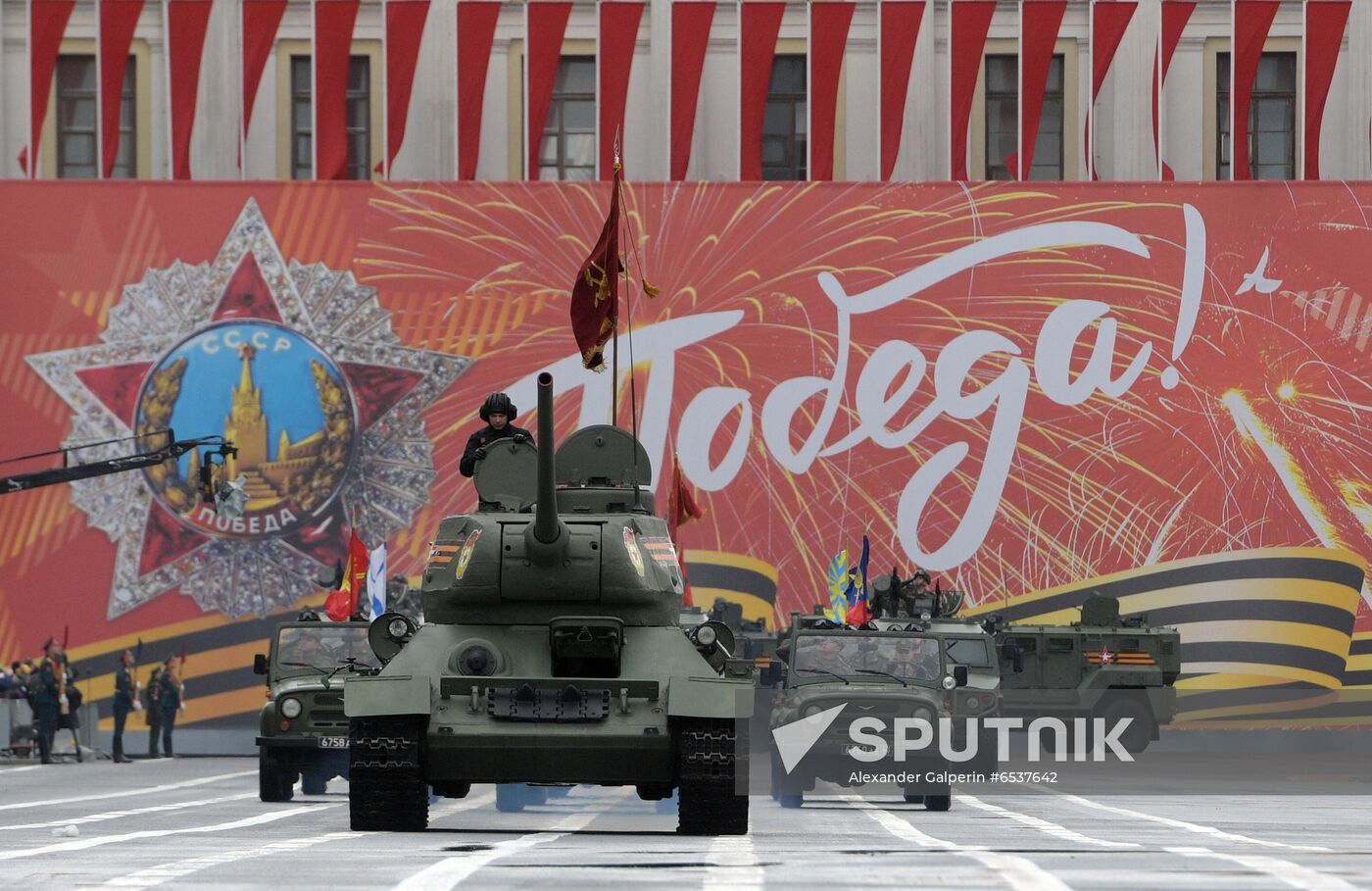 Russia St Petersburg Victory Day Parade Rehearsal