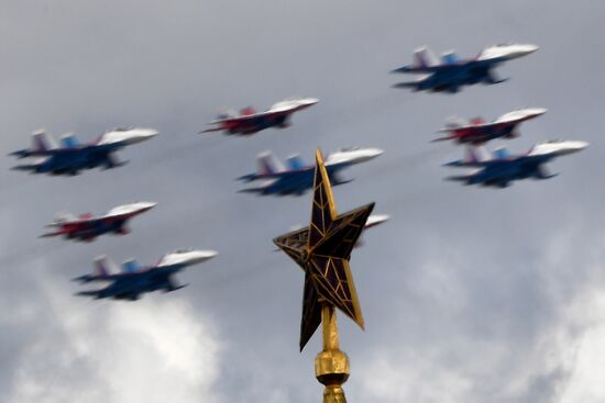 Russia Victory Day Parade Aerial Rehearsal