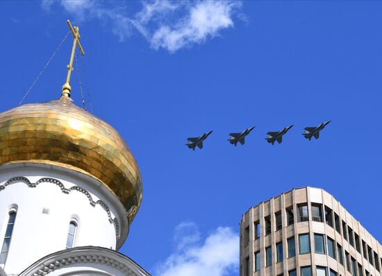 Russia Victory Day Parade Aerial Rehearsal