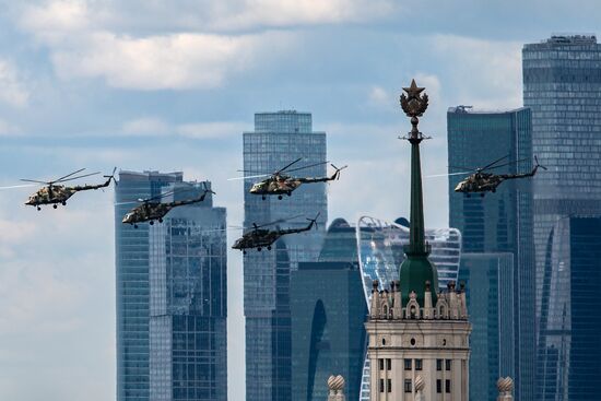 Russia Victory Day Parade Aerial Rehearsal