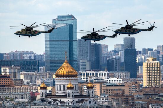 Russia Victory Day Parade Aerial Rehearsal